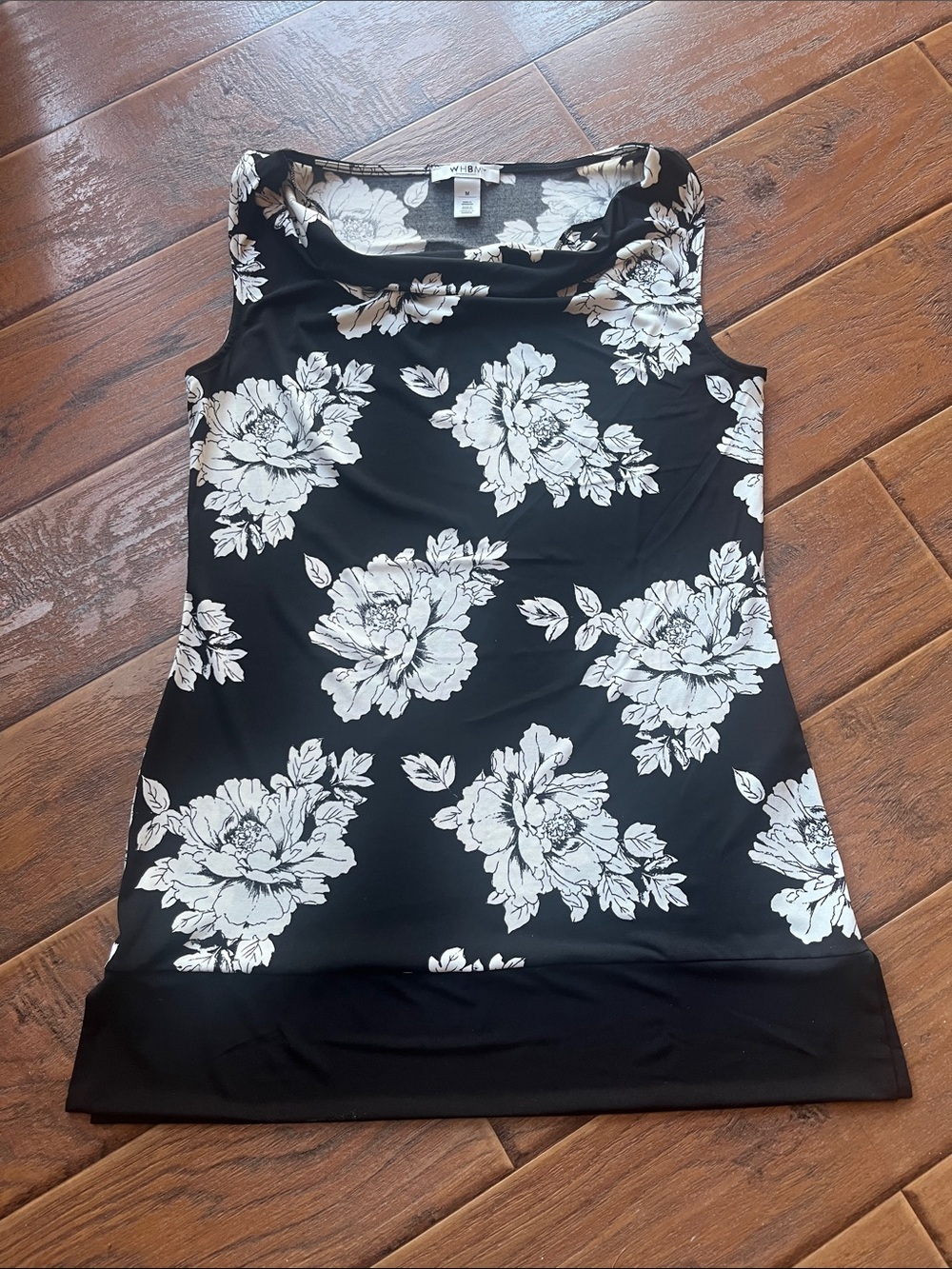 White House Black Market Black & White Floral Cowl Neck Tank and/or Dress-Size M